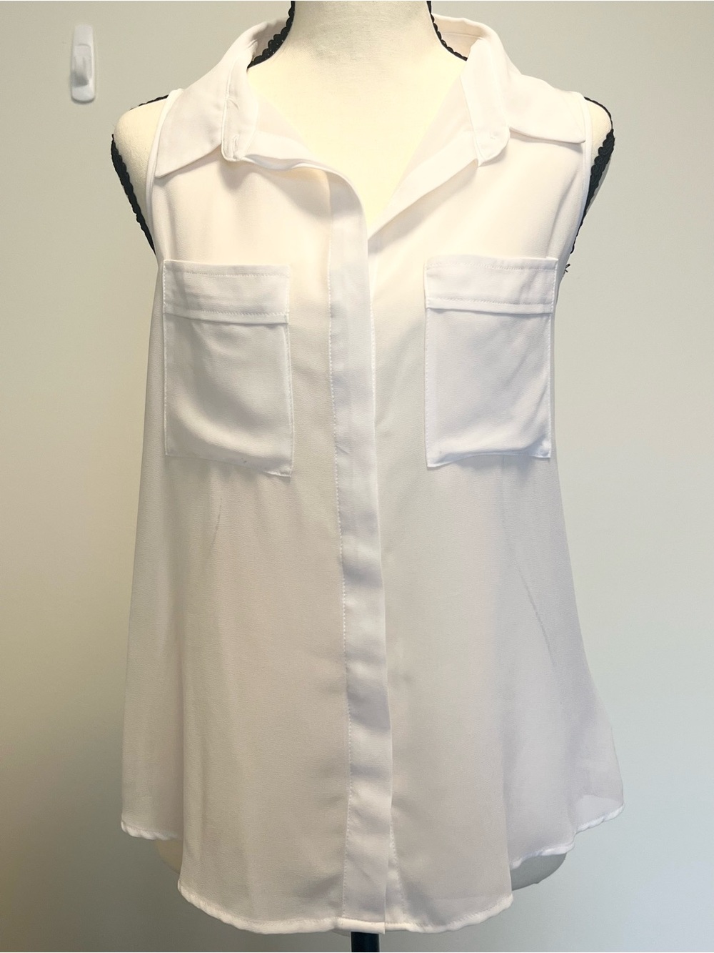 Cotton On Sleeveless Sheer Button-Front Blouse in Cream